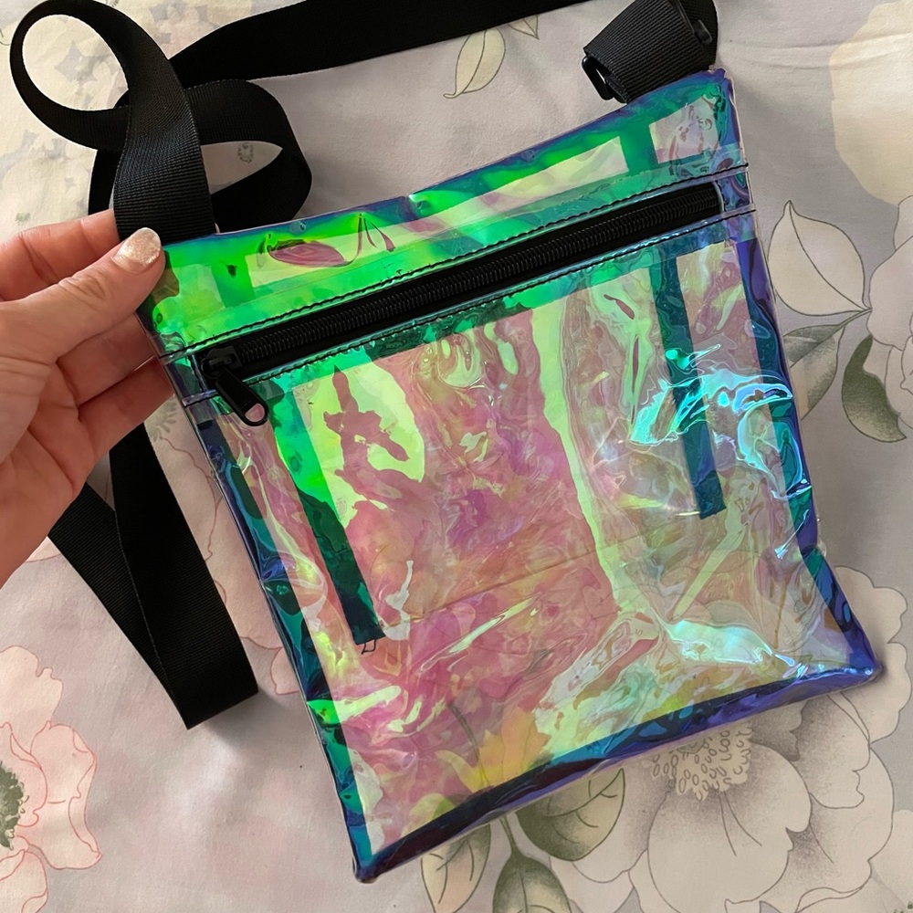 Iridescent cross body bag, medium cross body bag, multiple color cross body bag